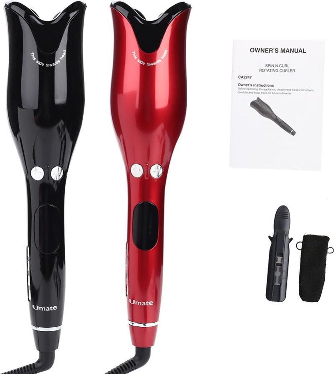 UMATE Air Spin N Curl stapster rotierender lockenwickler mit keramikplatte, tragbarer kabelloser zauberstab