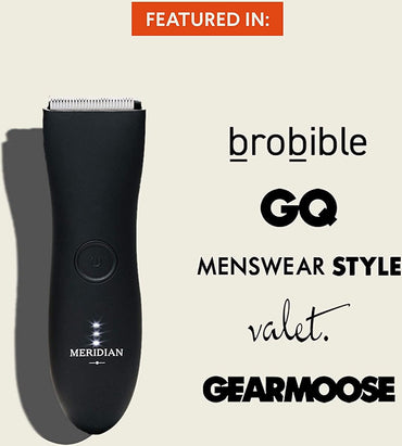 Meridian Körperhaartrimmer für Herren | Hoden Rasierer | Schamhaare, Achseln, Brust|wasserdicht | 90 Minuten Akkulaufzeit | Schwarz