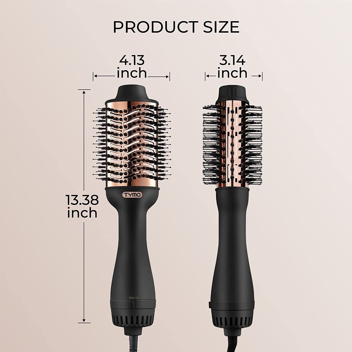 TYMO Volumizer Heißluftbürste, Verhedderungsfrei, Ovales Design, 360 Drehbar