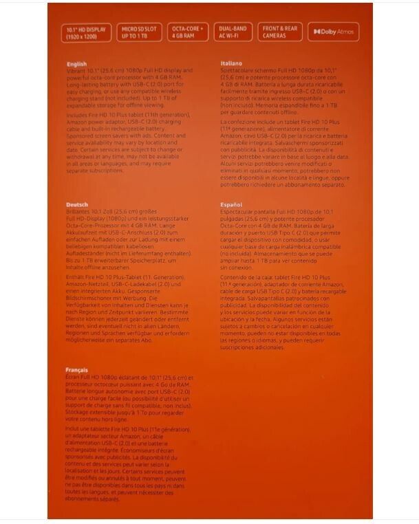 Amazon Fire HD 10 Plus Tablet (2021) Full HD Display, 32 GB, Octa-Core, 4 GB RAM, kabellose Ladefunktion, mit Spezialangeboten - Schiefergrau