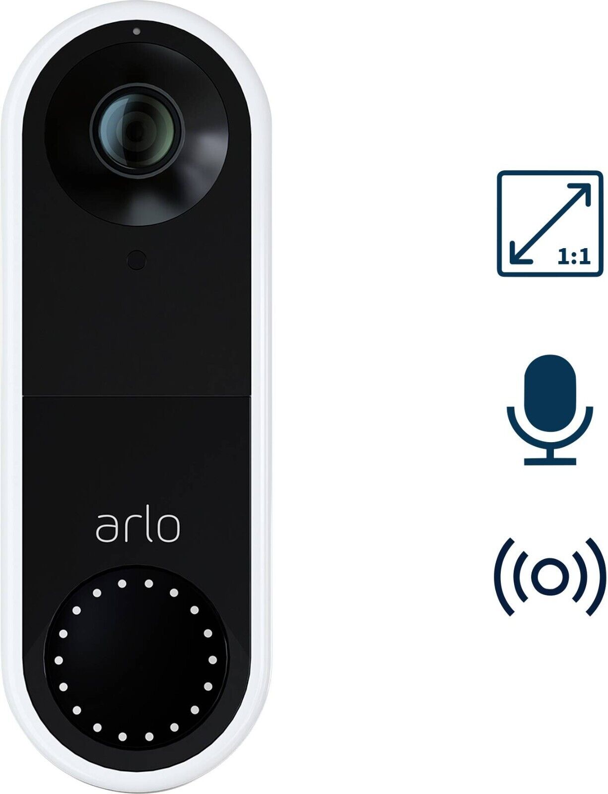 Arlo Video Doorbell HD Türklingel mit Kamera, Farbe:Weiß