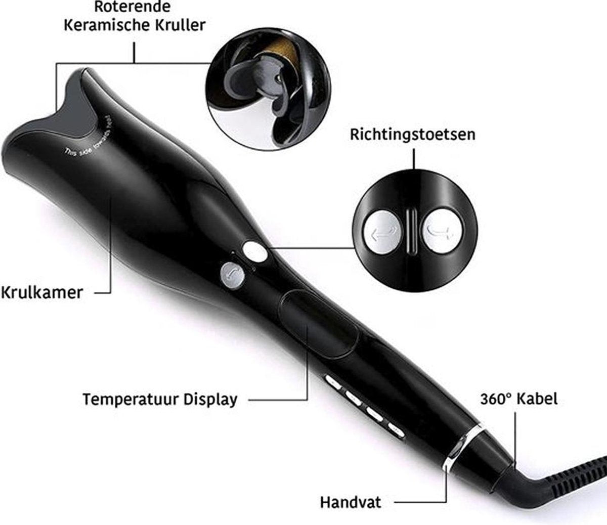 UMATE Air Spin N Curl stapster rotierender lockenwickler mit keramikplatte, tragbarer kabelloser zauberstab