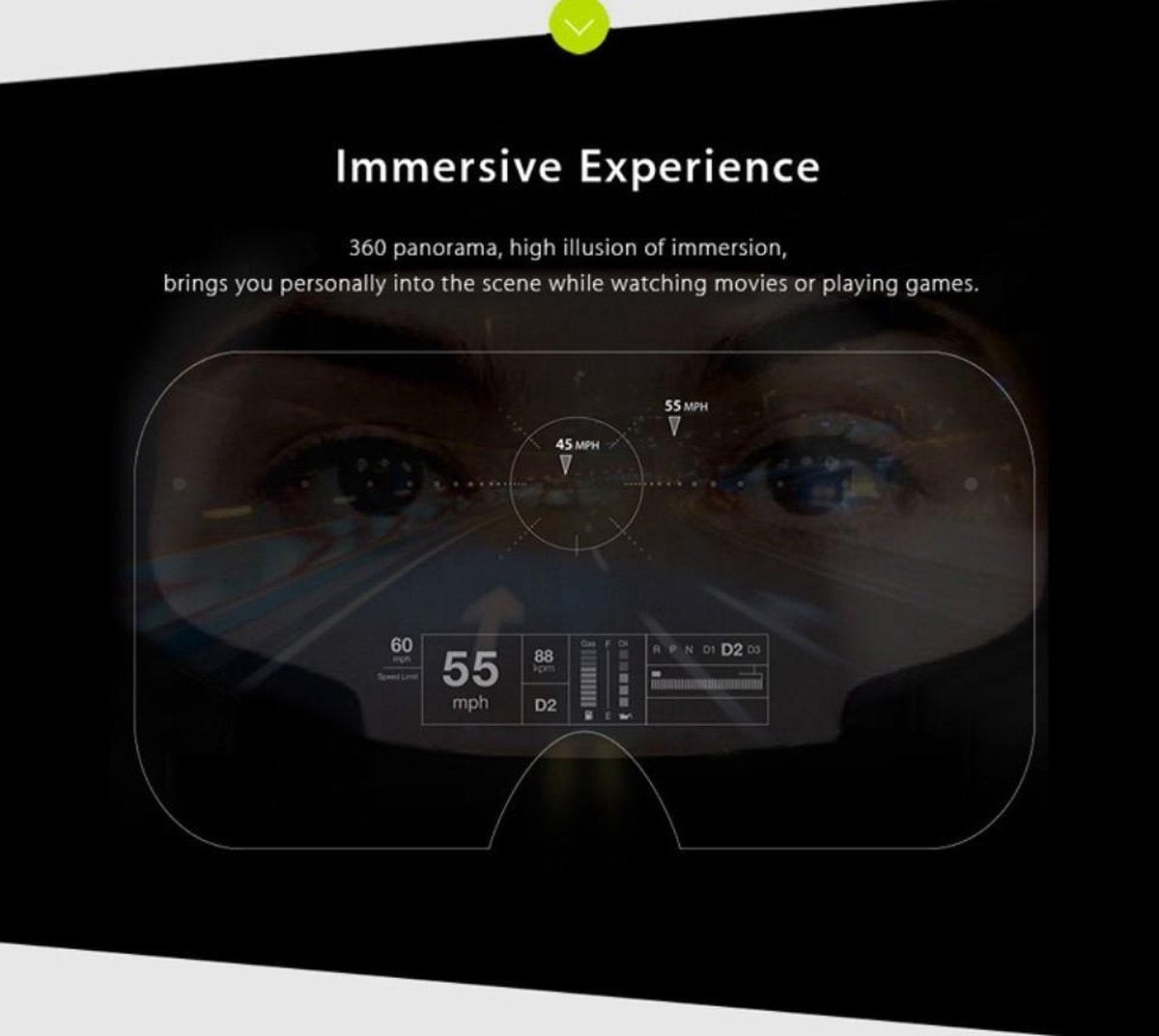 VR SHINECON IMAX Screen 3D Virtual Reality Brille für 4-6 Zoll Smartphones - Schwarz