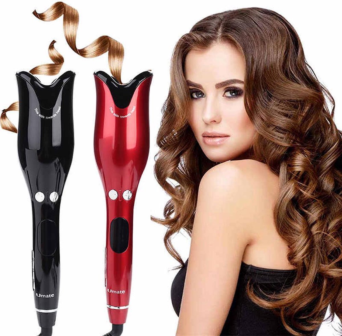 UMATE Air Spin N Curl stapster rotierender lockenwickler mit keramikplatte, tragbarer kabelloser zauberstab