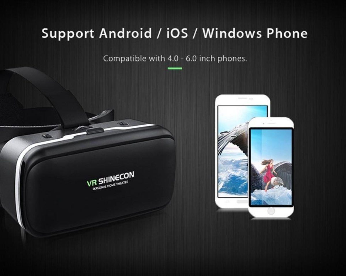 VR SHINECON IMAX Screen 3D Virtual Reality Brille für 4-6 Zoll Smartphones - Schwarz