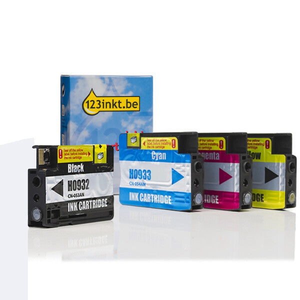 HP Tinte Patronen Die Hausmarke 123inkt ersetzt HP 932 / HP 933 Multipack Schwarz/Cyan/Magenta/Gelb