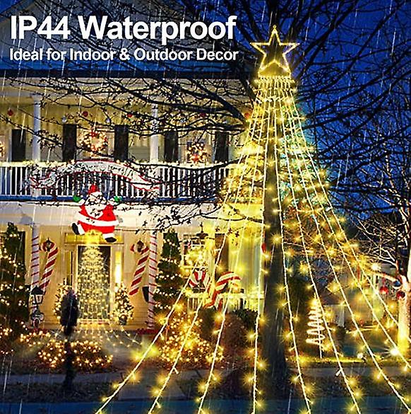 Weihnachtsdekoration für den Außenbereich, 350 LED-Sternlichter für den Weihnachtsbaum, Party, Garten
