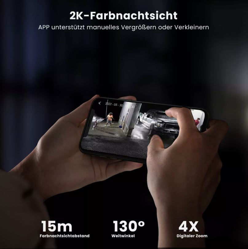 ieGeek Akku ÜberwachungsKamera Außen WLAN Outdoor Kabellos Kamera mit Solarpanel