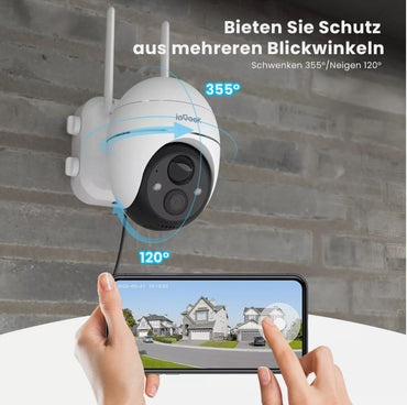 ieGeek Akku ÜberwachungsKamera Außen WLAN Outdoor Kabellos Kamera mit Solarpanel