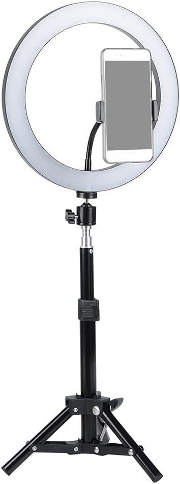 HAKUTATZ® Ringlicht, Dimmbares LED-Ringlicht mit Statischem Spiegel, LED-Ringlicht-Set für Video- und Fotofotografie, Make-up