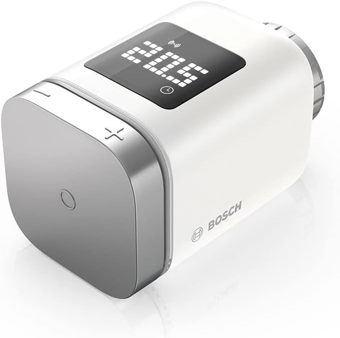 Bosch Smart Home Heizkörperthermostat II, smartes Thermostat mit App-Funktion, kompatibel mit Amazon Alexa, Apple HomeKit, Google Home