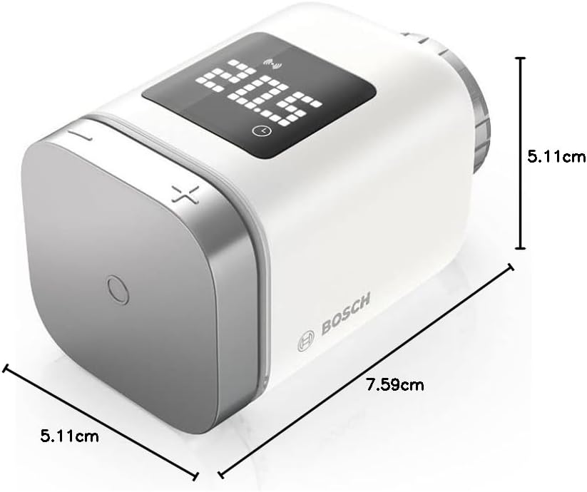 Bosch Smart Home Heizkörperthermostat II, smartes Thermostat mit App-Funktion, kompatibel mit Amazon Alexa, Apple HomeKit, Google Home