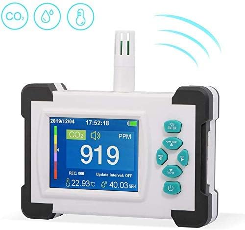 CO2-Messgerät für den Innenbereich, Kohlendioxid-Detektor-Tester, Luftqualitätsdetektor mit Aufbewahrungskoffer, CO2-Detektor, CO2-Sensor-Monitor SR-510A
