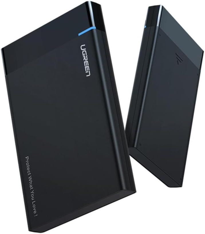 UGREEN US221 SATA Externes Lafwerksgehäuse HDD 2,5 Zoll USB 3.0 + USB-C auf USB-C 3.1 (Schwarz)
