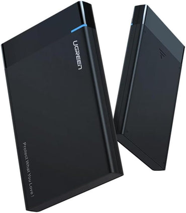 UGREEN US221 SATA Externes Laufwerksgehäuse HDD 2,5 Zoll USB 3.0 + USB-C auf USB-C 3.1 (Schwarz)