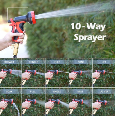 MeterK Gartenschlauch Set 15 m mit Metall-Wassersprühdüse mit 2500D-Gewebe