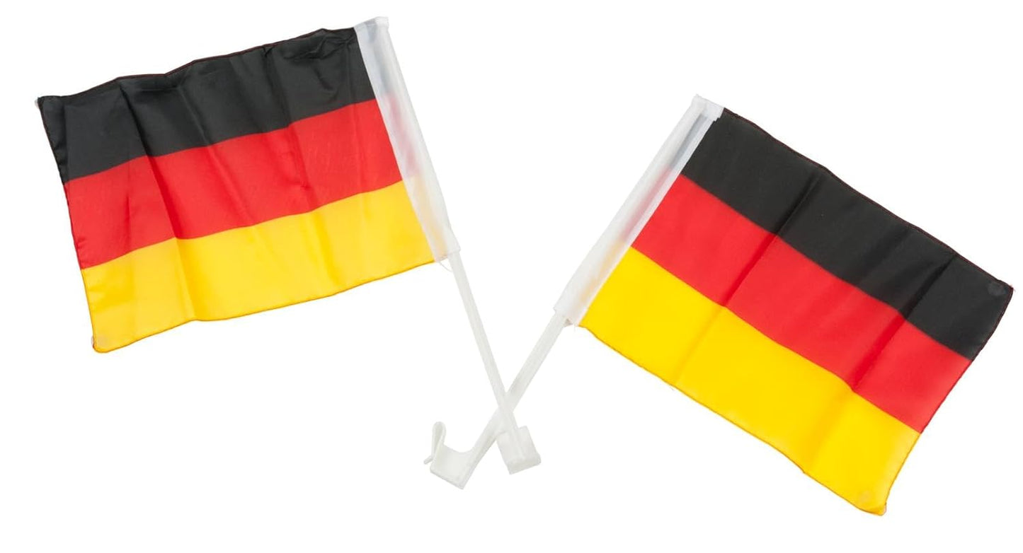 10x 2er AKTIONS-Set Autoflagge Deutschland Flagge Autofensterfahnen Fußball Europameisterschaft Fanartikel