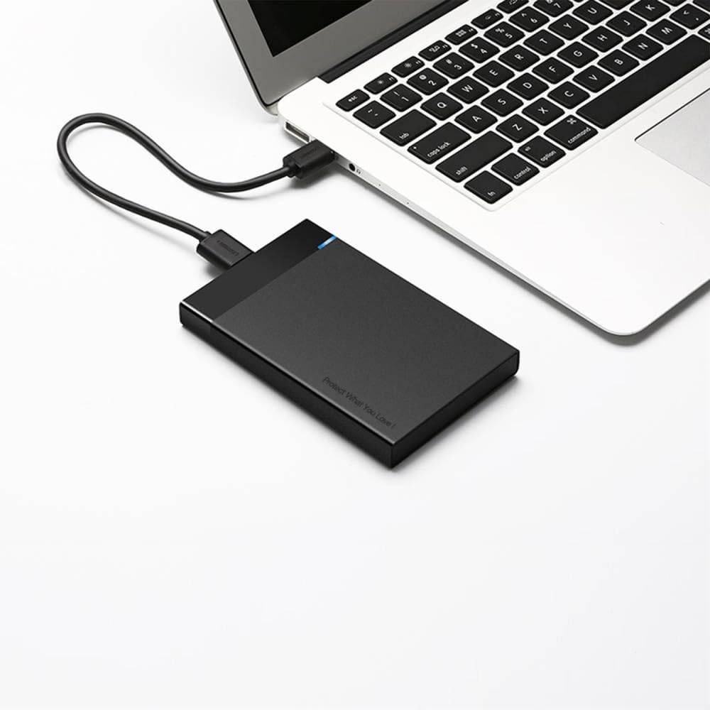 UGREEN US221 SATA Externes Lafwerksgehäuse HDD 2,5 Zoll USB 3.0 + USB-C auf USB-C 3.1 (Schwarz)