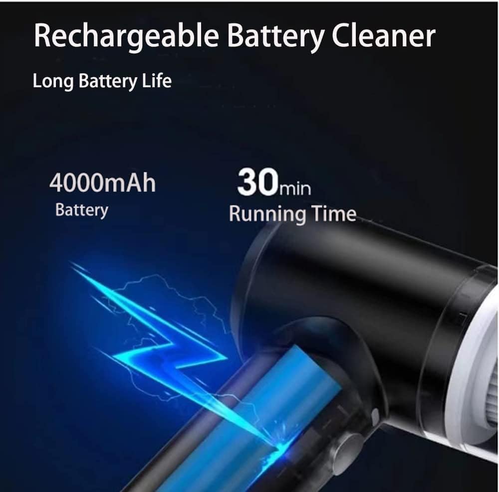 WHJC Cordless Handheld Vacuum Cleaner 9000Pa USB Rechargeable Portable Lightweight 4000mAh Wet and Dry Hand Vacuum for Car Home Kitchen Pet Hair