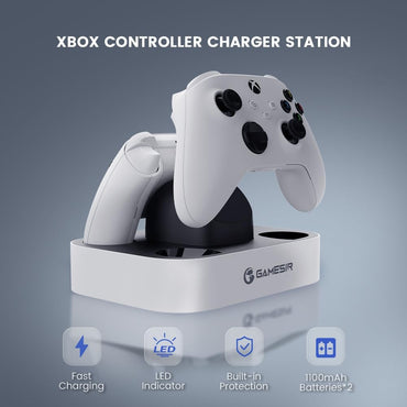 GameSir Controller-Ladestation für Xbox One/Xbox Series X|S Controller, schnelle Dual-Ladedocks für Xbox One X|S mit 2 x 1100 mAh wiederaufladbarem Lithium-Akku, LED-Anzeige