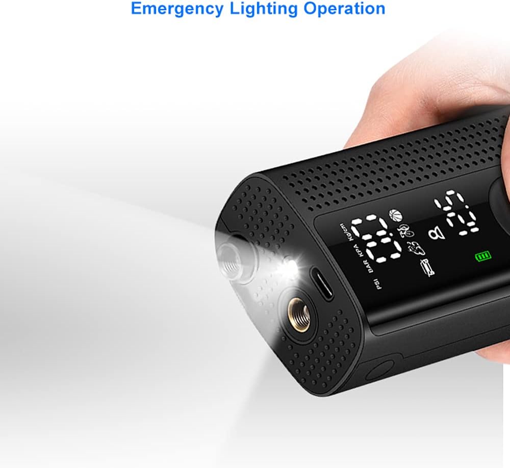 Bezior Elektro Fahrradpumpe Luftpumpe mit 2000mAh Akku, Verlängerungsrohr Luftpumpe Fahrrad, Kleine Fahrradluftpumpe Leichte Handpumpe MAX 120PSI für Roadbike Mountainbike