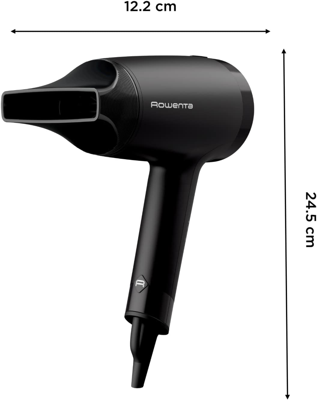 Rowenta CV1801 Express Style Haartrockner, 1900 Effiwatt, 2 Einstellungen, leistungsstark, Kaltlufttaste, 1,8 m Netzkabel, kompaktes und ultraleichtes Design, Schwarz
