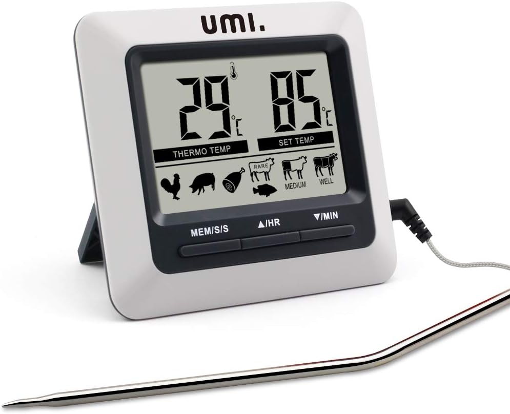 Umi. Fleischthermometer, digitales Bratenthermometer, Ofenthermometer, Grillthermometer, Barbecue Smoker Kerntemperaturthermometer mit Sonde für das Kochen von Fleisch in der Küche