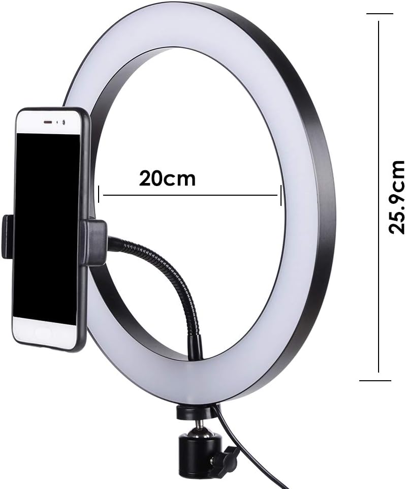 HAKUTATZ® Ringlicht, Dimmbares LED-Ringlicht mit Statischem Spiegel, LED-Ringlicht-Set für Video- und Fotofotografie, Make-up
