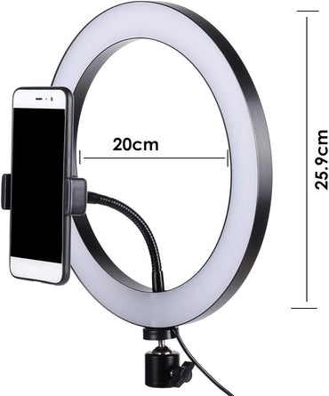 HAKUTATZ® Ringlicht, Dimmbares LED-Ringlicht mit Statischem Spiegel, LED-Ringlicht-Set für Video- und Fotofotografie, Make-up