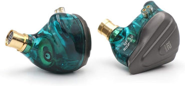 LINSOUL KZ ZSX 5BA+1DD Casque intra-auriculaire hybride HiFi avec 6 brins, plaque frontale avec réglage et câble 0,75 mm à 2 broches pour musiciens audiophile (sans micro, cyan)