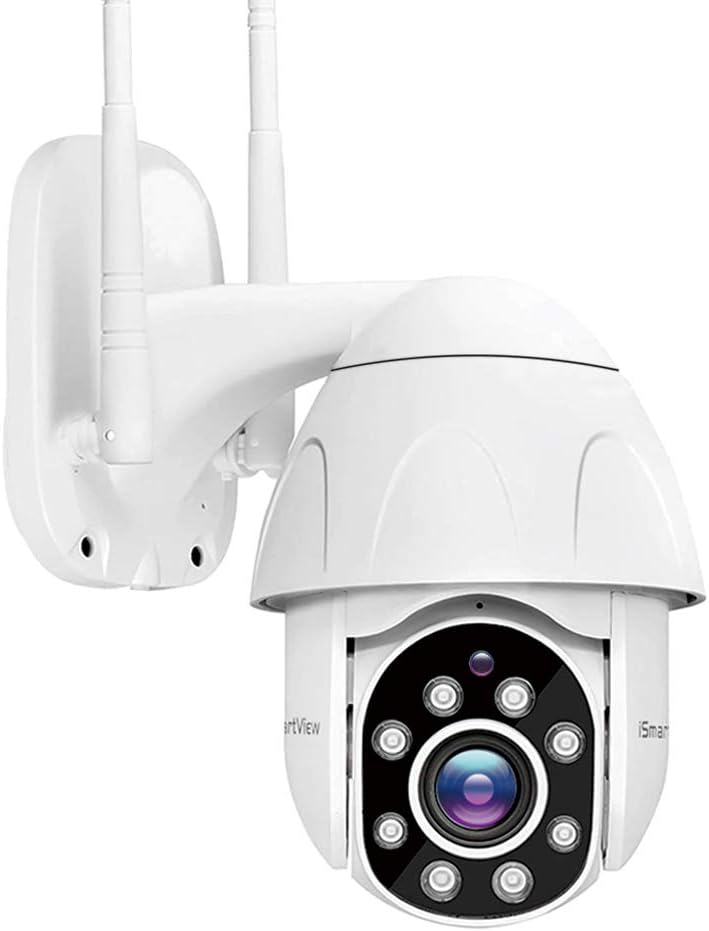 iSmartView Kabel-Outdoor-WLAN-Überwachungskamera, 1080p, 2 MP, Sichtleiste, 360°-Sicht, Klarheit, Nachtsicht, automatische Übertragung von 2-Wege-Audio, Überwachungs-Bewegungserkennung, LED-Lichtalarm, max. 128 GB TF-Karte