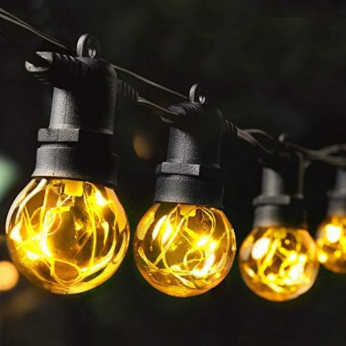 MYCARBON LED Lichterkette Auen 13,5M IP67 36er Birnen wasserdicht Lichterkette Glhbirnen Outdoor Innen mit Stecker Deko fr Garten Party Terrasse Zimmer Balkon 2 Ersatzbirnen Warmwei