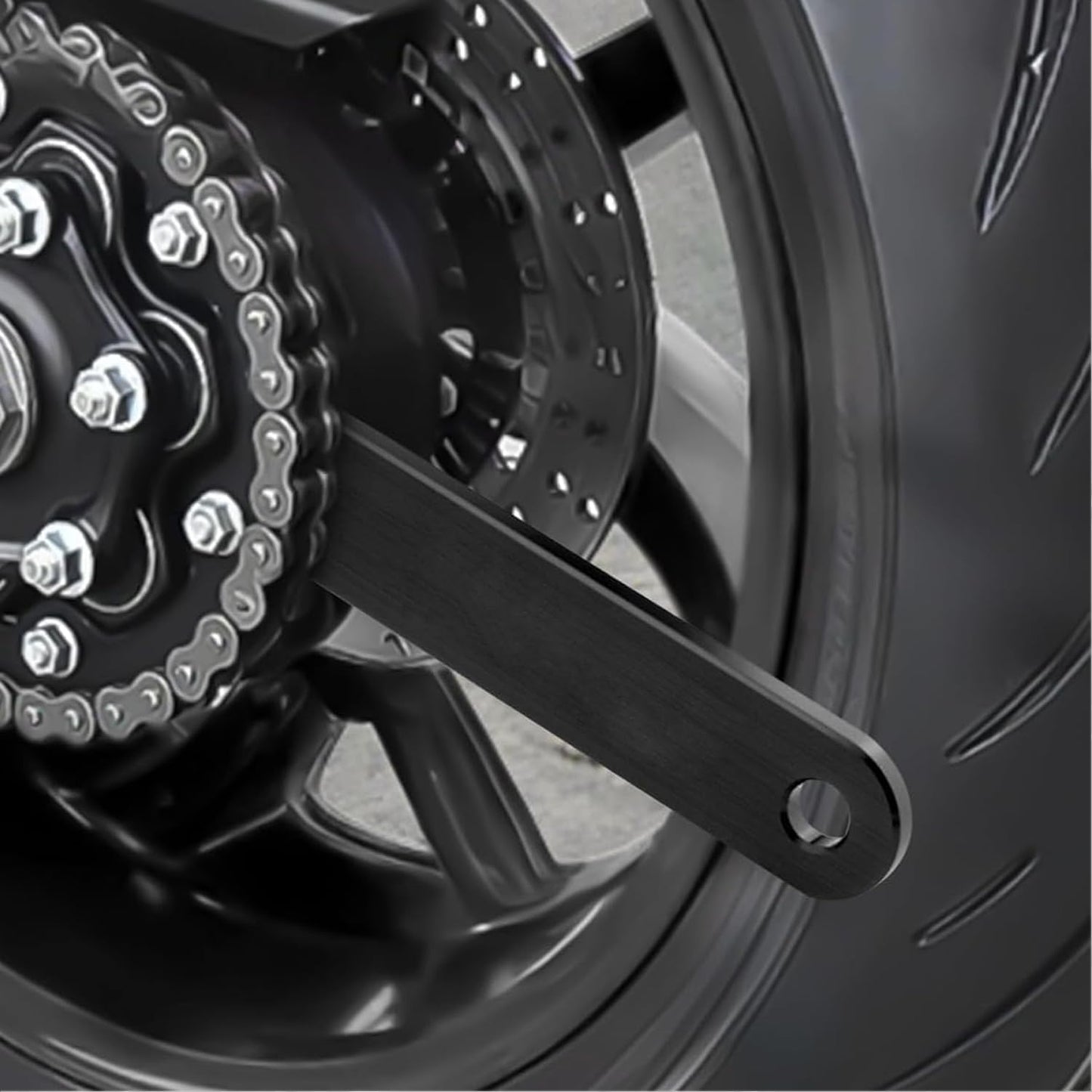 Kettenspanner-Schlüssel für Ducati 1098, 1198, Panigale 1199-1299-V2-V4, Multistrada 1200-1260-V4 Pikes Peak, Diavel/XDiavel, Streetfighter V2-V4, Stahl-Werkzeug für Einarmschwinge mit 6-Loch-Nabe
