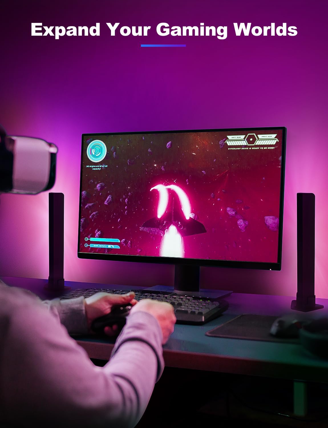 Smart LED Lightbar, RGB-Lampe mit mehr Lichteffekt, LED-TV-Hintergrundbeleuchtung, Gaming-Lampe mit Musiksynchronisation, LED-Umgebungslicht für Gaming, Film, PC, TV, Raumdekoration