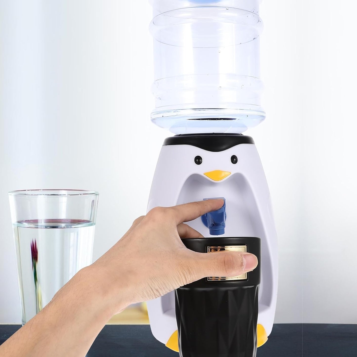ABOOFAN 1Pcs Wasserspender Handwasserpumpe Mini-Trinkspender Wasserkocher Wasserkessel Wasserkühler for House Getränkeautomat in Pinguin-Design small Wasserflasche Büro