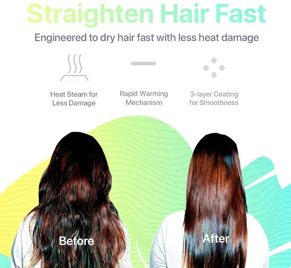 Haartrocknerbürste, Heißluftbürste, professioneller Haartrockner & Volumizer 3-in-1, Upgrade Negative Ion Technology, Haarglätterbürste, Haarkamm, Stylingbürste, Salon-Negative Ions, Keramik, elektrischer Haartrockner