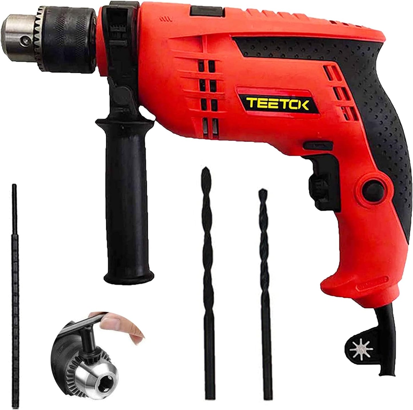 TEETOK Bohrhammer mit Schnur, 650W, Schlagbohrer, variable Geschwindigkeit, câble électrique Bohrer, sans valise