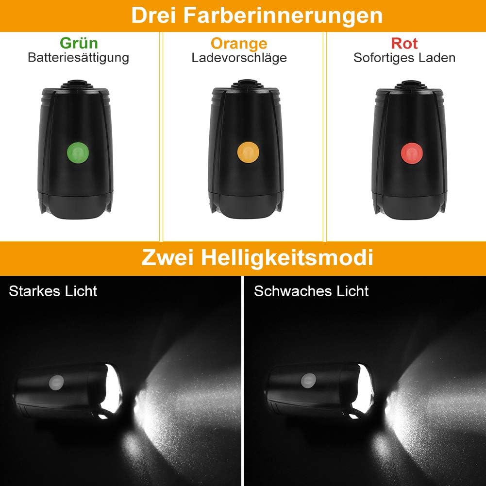 Sanfant Fahrradlicht Set, Fahrradbeleuchtung LED, Fahrradlampe Set, Fahrradlicht Frontlicht Vorne, Aufladbar, StVZO Zugelassen Wasserdicht, 2 modes d'éclairage Frontlicht et Rearlight Set