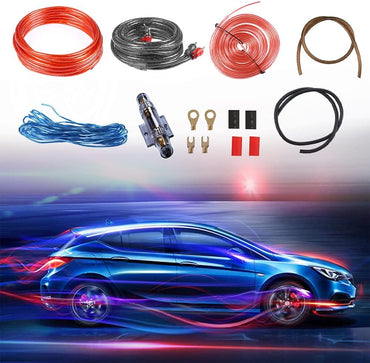 YeenGreen 8GA Auto Verstärker Kabel Set, 15 Stück Verstärker Leistungsverstärker Kabel Car Audio Wire Einbauset Verstärker Auto Anschlussset Kabelset Einbauset Kabelset 1000W