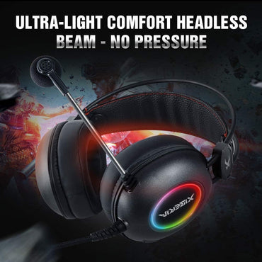 XIBERIA E3 Black Gaming Headset, Over-Ear-Stereo-Gaming-Kopfhörer mit unidirektionalem Mikrofon für PC, Computer, Laptop, PS4, Xbox One, Nintendo