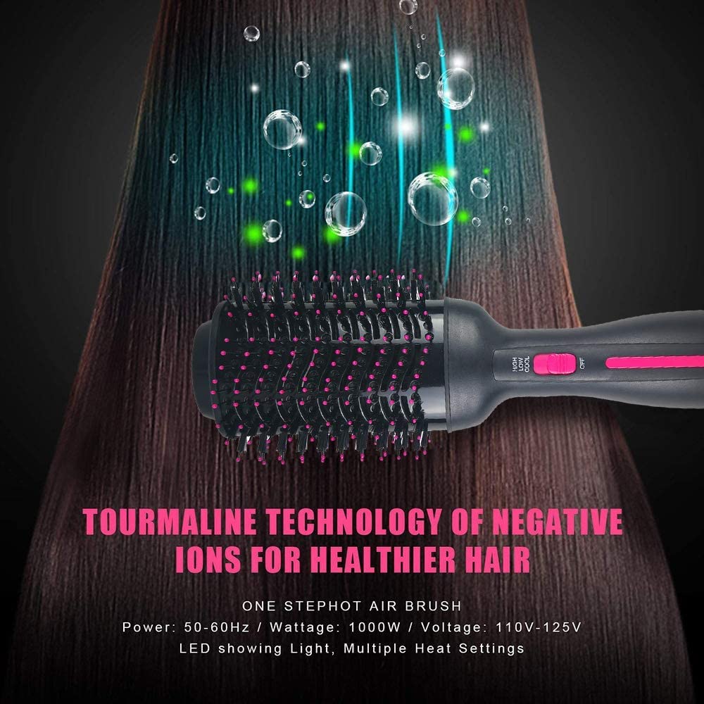 Haartrocknerbürste, Heißluftbürste, professioneller Haartrockner & Volumizer 3-in-1, Upgrade Negative Ion Technology, Haarglätterbürste, Haarkamm, Stylingbürste, Salon-Negative Ions, Keramik, elektrischer Haartrockner