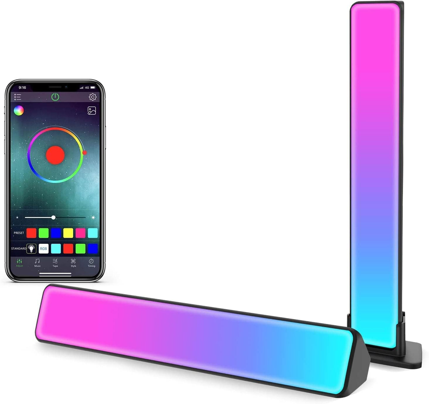 Smart LED Lightbar, RGB-Lampe mit mehr Lichteffekt, LED-TV-Hintergrundbeleuchtung, Gaming-Lampe mit Musiksynchronisation, LED-Umgebungslicht für Gaming, Film, PC, TV, Raumdekoration
