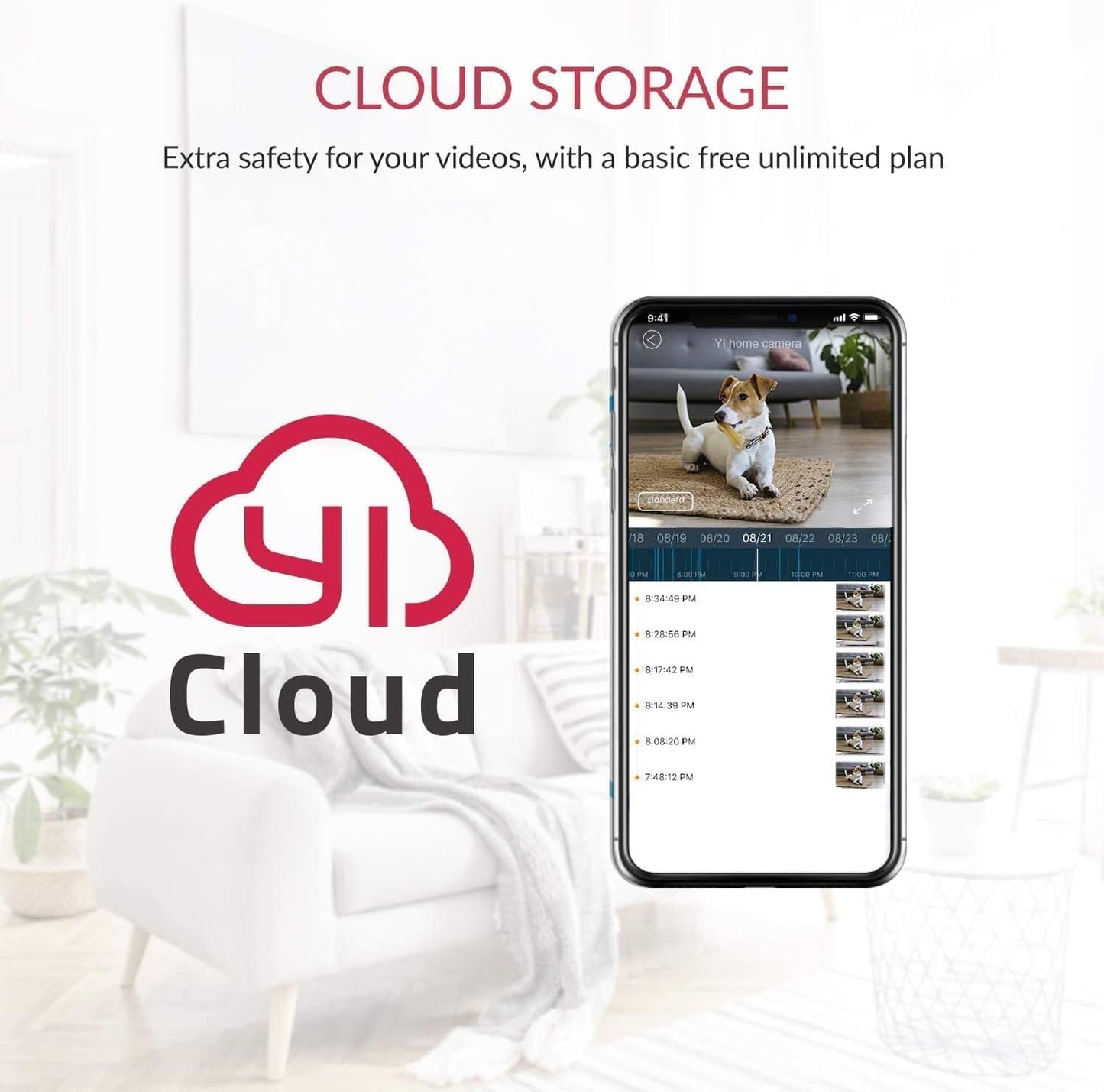 YI Overview Room Innen 1080p WiFi IP-Sicherheitsraum mit Bewegungssteuerung, Nachtsicht, Zweiwege-Audio, Babyphone, Heimkamera mit Fernbedienung, Alarm und App-Steuerung