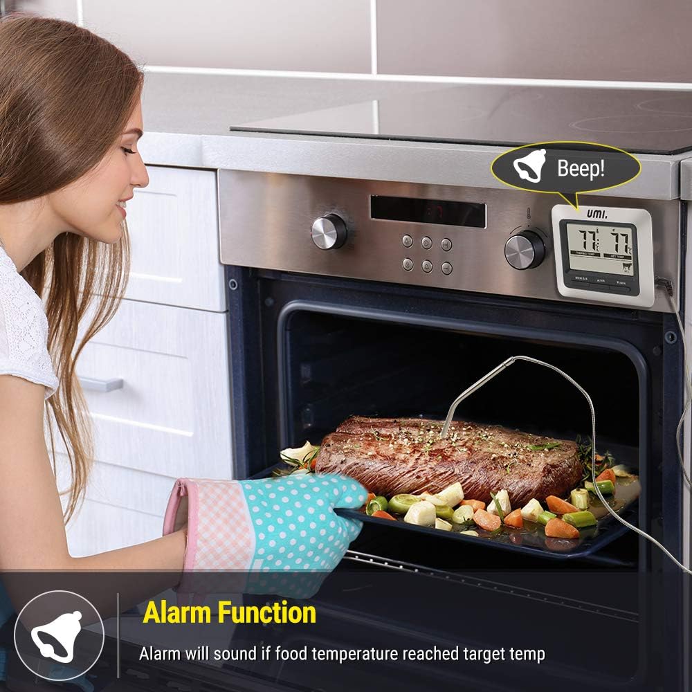 Umi. Fleischthermometer, digitales Bratenthermometer, Ofenthermometer, Grillthermometer, Barbecue Smoker Kerntemperaturthermometer mit Sonde für das Kochen von Fleisch in der Küche