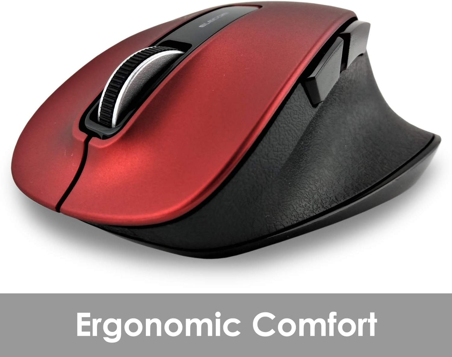 Elecom Dr.EXG 2,4 GHz kabellose Maus -Kiwami- Maus / extrem ergonomisches Design, kleine Größe, blaue LED, große Größe, 5 Tasten / rot / M-XGL10DBSRD