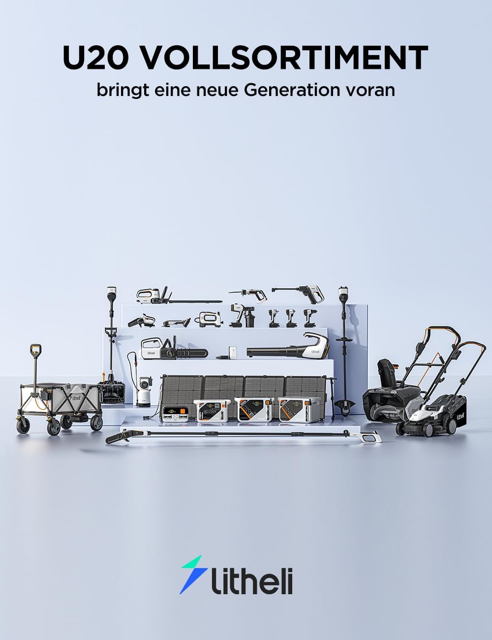 Litheli Akku 20V 4.0AH 20000 Milliampere Lithium-Ionen-Akku, geeignet für alle Litheli Geräte, mit LED-Anzeige, zur Stromversorgung intelligenter Geräte.