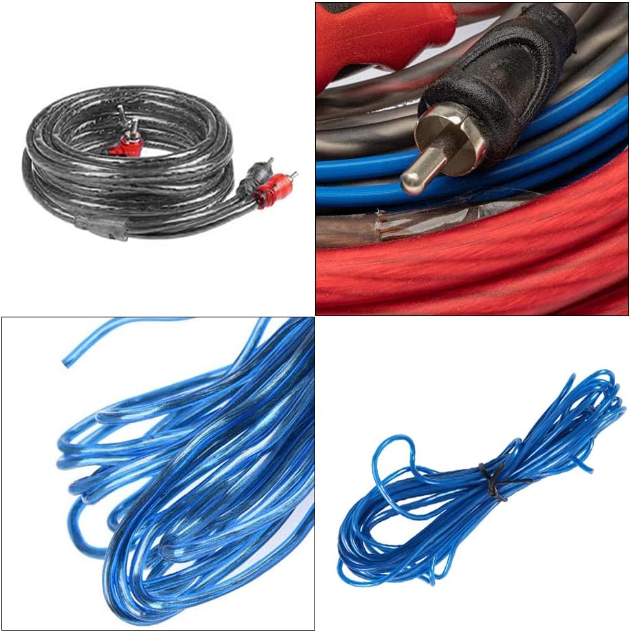 YeenGreen 8GA Auto Verstärker Kabel Set, 15 Stück Verstärker Leistungsverstärker Kabel Car Audio Wire Einbauset Verstärker Auto Anschlussset Kabelset Einbauset Kabelset 1000W