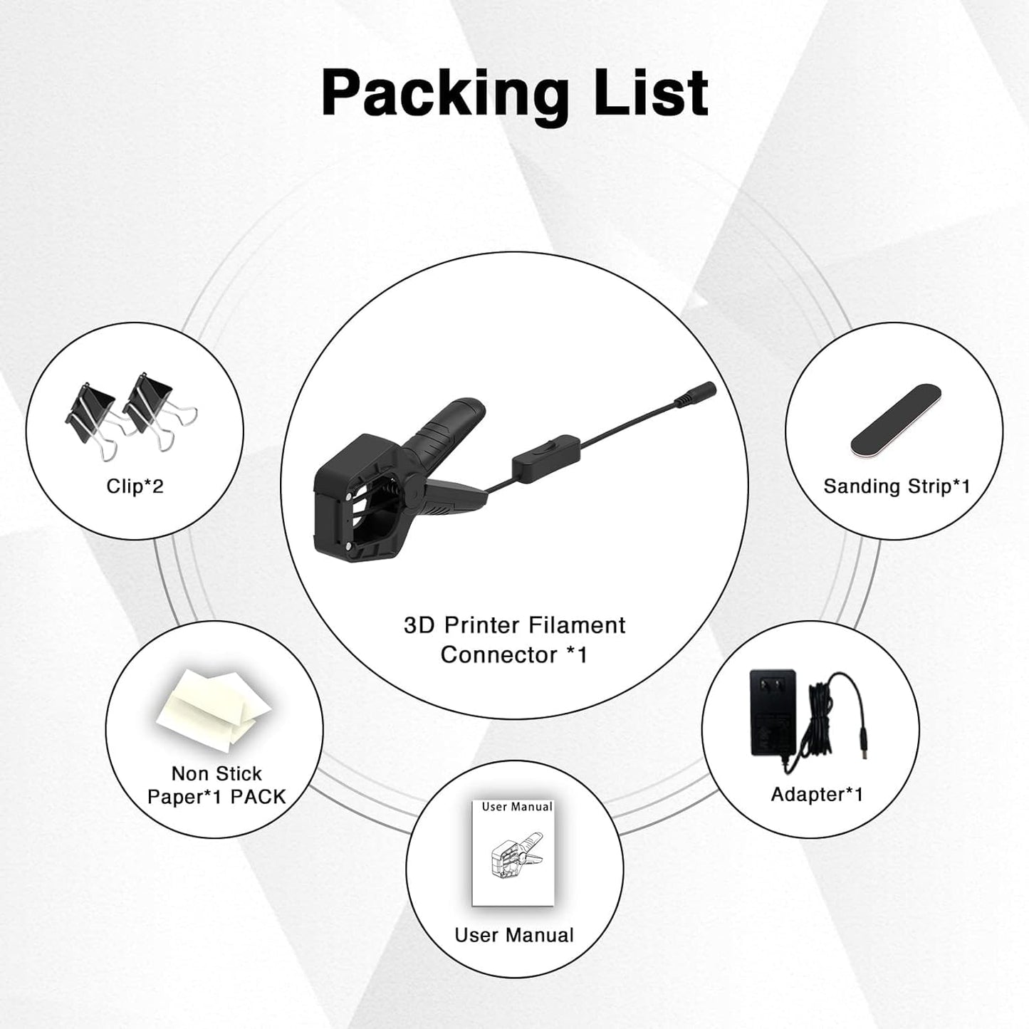 Tseriact 1,75 mm Filamentanschluss, 3D-Filament, der Anschluss, 3D-Filamentschweißanschluss, einfache Bedienung, gebrochenes 3D-Filament für alle Arten von PLA/ABS/PETG/PC/PP/PVB/Hip-Material