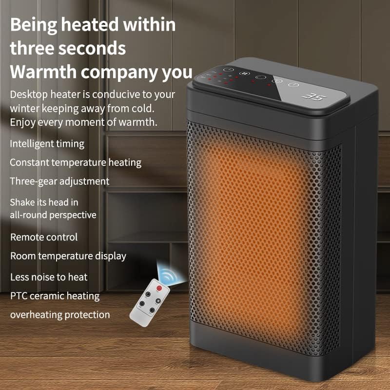 Elektrische Heizung, Desktop-Mini-PTC-Heizung, Haushalts-Schnellheizung, leise Heizung (Typ: YND-1200D, Spannung: EU)