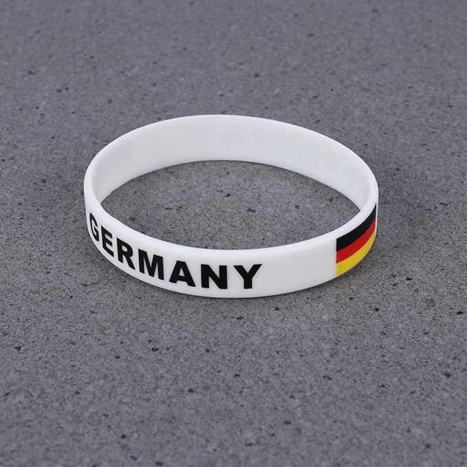 24x Deutschland Silikonarmband Kette Deutschland Souvenir Robustes Armband mit Deutschland Flagge